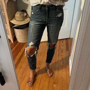 Hollister Boyfriend Dark Wash Distressed Jeans